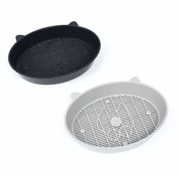 Туалет для кошек «Киса, 36×27×6 см, с сеткой, пластик, серый микс