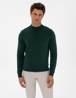 Ye_il Slim Fit Yar_m Bal_k__ Yaka Basic Triko Kazak - Pierre cardin фото 3