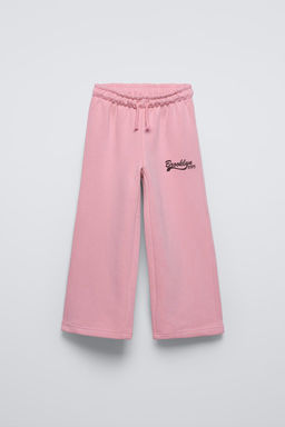 TEXT PRINT WIDE-LEG PLUSH TROUSERS - Zara фото 2