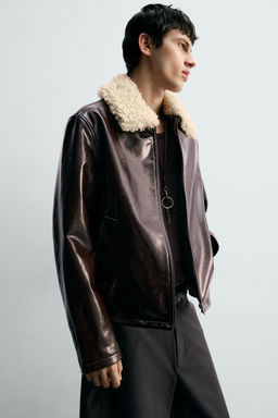 CONTRAST VINYL FINISH JACKET - Zara фото 6