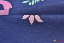 Поплин Аруба - фламинго цв.т.синий, (комп), ш.2.2м, хлопок-100%, 110гр/м.кв - Купава фото 2