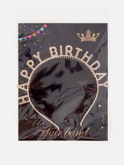 Цена за 2 шт. Ободок "Happy birtday" розовое золото