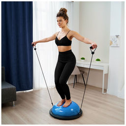 Полусфера BOSU гимнастическая ONLYTOP, 58×25 см, с насосом, синяя
