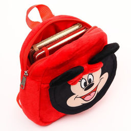 Рюкзак детский для девочки, плюшевый на молнии, с карманом, 19?22 см, Минни Маус - Disney фото 4