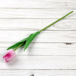 Цветок искусственный Тюльпан 30 см бело-сиреневые / 1205 /уп 10/200/1200/ латэкс - ГалеонТрейд фото 3