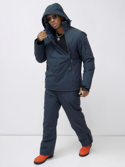 Горнолыжный костюм анорак мужской зимний темно-серого цвета 389TC - Leifensh фото 24