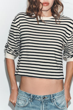 LONG SLEEVE STRIPED T-SHIRT - Zara фото 2