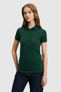 Kad_n Koyu Ye_il Polo Yaka Basic Ti__rt