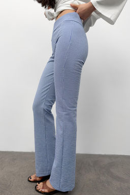 PANTAL?N FLARE VICHY / Marino / Blanco - Zara фото 3