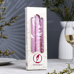 Набор свечей античных, 2,3х 24,5 см, 5 ч, 55 г, 4 штуки, сиреневая