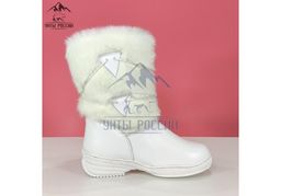 Унты подростковые белые, литая подошва