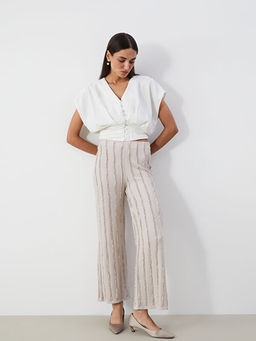 Beli Lastikli Dokulu Geni? Pa?a Kad?n Pantolon