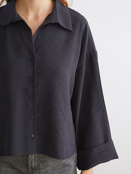 Oversize Modal Kar???ml? Kad?n G?mlek