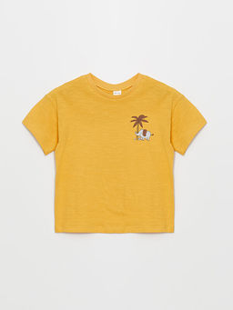 Bisiklet Yaka K?sa Kollu Bask?l? Erkek Bebek Ti??rt