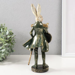 Сувенир полистоун с часами "Заяц в военном камзоле" 9,5х12х30 см