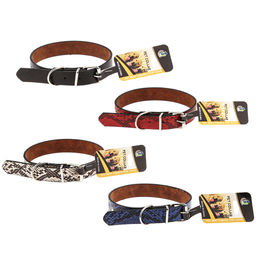 Пэт тойс (Pet toys) Ошейник для собаки Рептилия 2,4х51см, металлическая застежка, под кожу, металл декор, на картоне, цвета в ассортименте: бордовый, синий, черный, черно-белый (Китай) фото 4