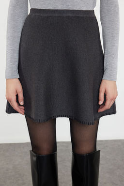 Antrasit Mini Pamuk Kar?s?ml? Triko Etek TWOAW24ET00067
