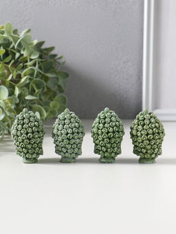 Сувенир полистоун "Голова Будды" набор 4 шт зелёный 3,3х3,7х5,5 см