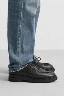 LEATHER MOC TOE SHOES - Zara фото 2