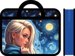 Папка на молнии с ручками А4, ширина 75мм (ПМ-А4-25) "Звездная леди" тканевая окантовка