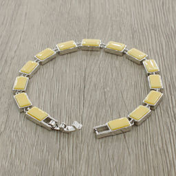 Браслет Канти из желтой керамики покрытие светлый металл - Agat77 фото 3