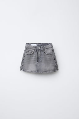 STUDDED DENIM BERMUDA SKORT