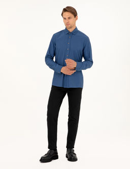 Рубашка Pierre Cardin Slim Fit дл рукав индиго
