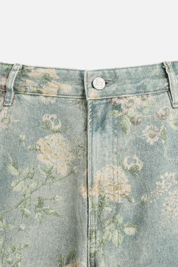 FLORAL PRINT CARPENTER POCKET BERMUDA SHORTS - Zara фото 17