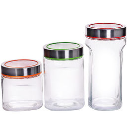 31060 Банки для сыпучих 3пр1,55+1,05+0,750л.MB (х4) - Mayer&boch фото 2