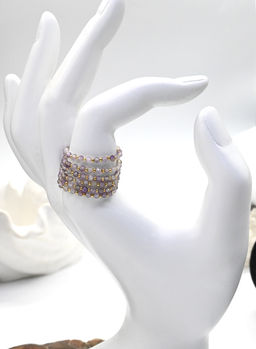 Кольцо на резинке с аметистом шарик 2мм Радуга камня