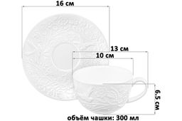 Чайная пара 4 пр. 300 мл 13*10*6,5 см "Райский сад", фарфор