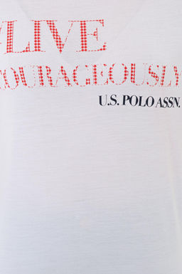 Kad_n Beyaz Bisiklet Yaka Ti__rt