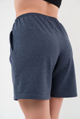 Шорты женские из футера Таиланд индиго меланж 2 сорт макси - Амадэль фото 4