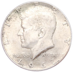 Монета 1/2 доллара (50 центов) 1967 года США