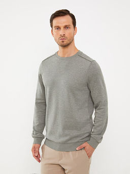 Bisiklet Yaka Uzun Kollu Erkek Sweatshirt
