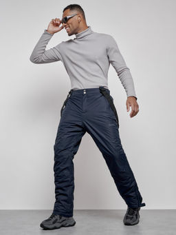 Полукомбинезон утепленный мужской зимний горнолыжный темно-синего цвета 7507TS - Colannia фото 14