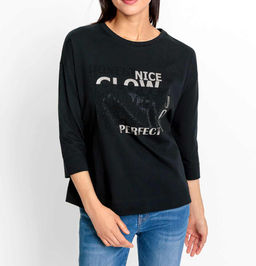 Блузка с рисунком, черная - Heine фото 3