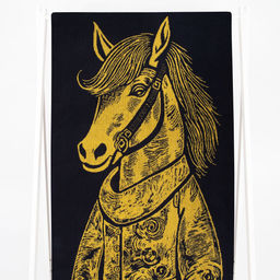 Полотенце махровое 6с102.411ж1 Конь в пальто(т.желтый) 67х150см