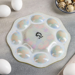 Подставка стеклянная для яиц Доляна Цыплята, 211 см, 8 ячеек  фото 3