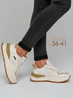 Кроссовки женские бежевые, э/к AY008-030 - SOFIT фото 4