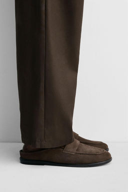 LEATHER SLINGBACK LOAFERS