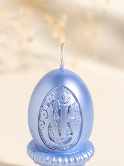 Свеча пасхальная Яйцо на подставке ХВ, 5?9 см, лак, небесно-голубой