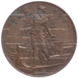 Монета 2 чентезимо 1915 года Италия