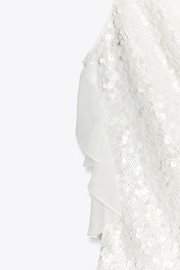 SEQUINNED RUFFLE MINI DRESS - Zara фото 7