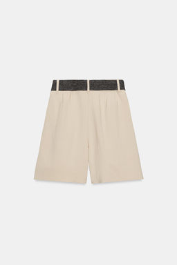 BERMUDA PINZAS CINTUR?N / Beige - Zara фото 6