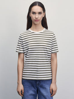 Футболка из хлопка в полоску / Zarina  фото 3