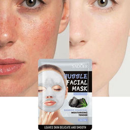 SADOER Кислородная пузырьковая маска на тканевой основе Bubbles Facial  фото 3