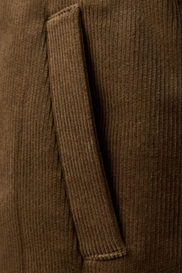 BENSIMON ® X ZARA DOUBLE COLLAR QUILTED CORDUROY JACKET WITH DETACHABLE LEATHER