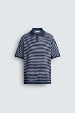 POLO PUNTO JACQUARD RAYAS / ?ndigo - Zara фото 8