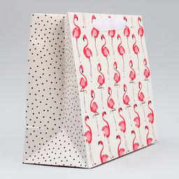 Пакет ламинированный горизонтальный Фламинго, ML 27 23 11,5 см - Дарите счастье фото 6